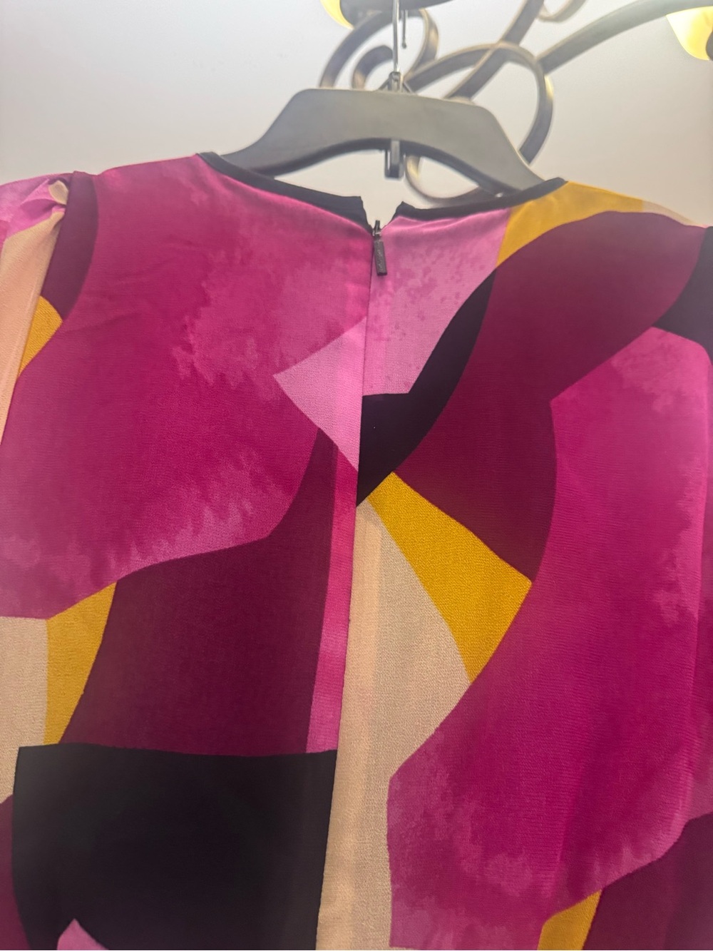 Karl Lagerfeld Pink, Mustard & Black Abstract Midi Dress - Picture 3 of 3